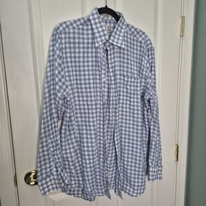 Peter Millar Light Blue and White Checkered Shirt
